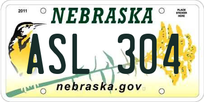 NE license plate ASL304