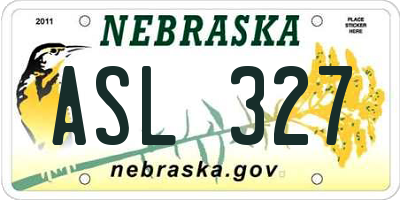 NE license plate ASL327