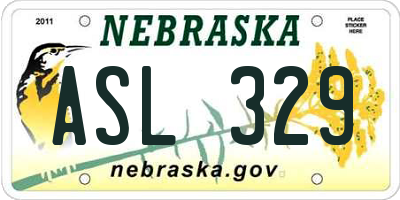 NE license plate ASL329
