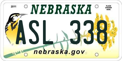 NE license plate ASL338