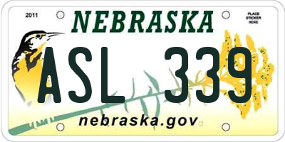 NE license plate ASL339