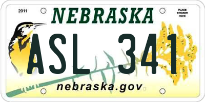 NE license plate ASL341