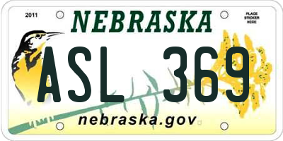 NE license plate ASL369