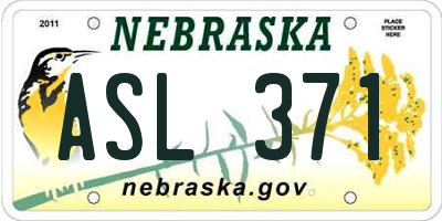 NE license plate ASL371
