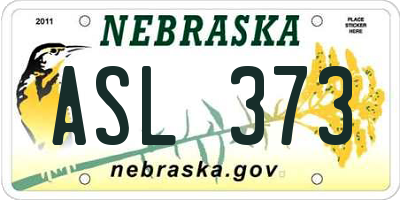 NE license plate ASL373