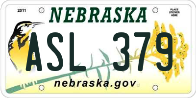 NE license plate ASL379