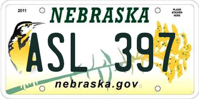 NE license plate ASL397