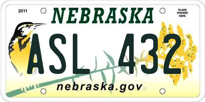 NE license plate ASL432