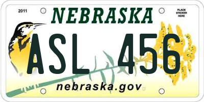 NE license plate ASL456