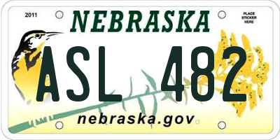NE license plate ASL482