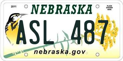 NE license plate ASL487