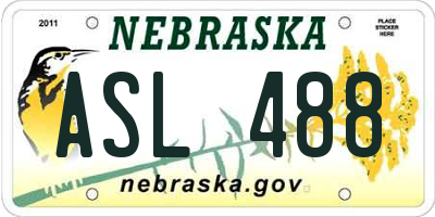 NE license plate ASL488