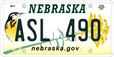 NE license plate ASL490