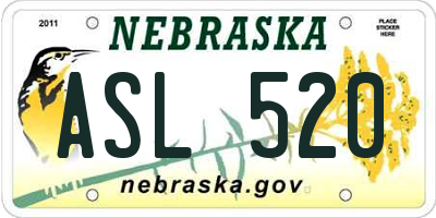 NE license plate ASL520