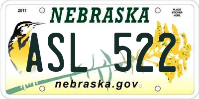 NE license plate ASL522