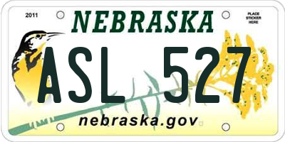 NE license plate ASL527