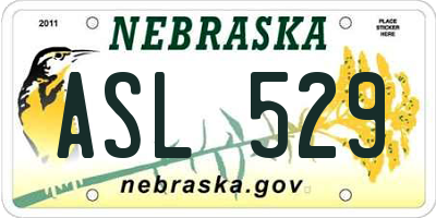 NE license plate ASL529