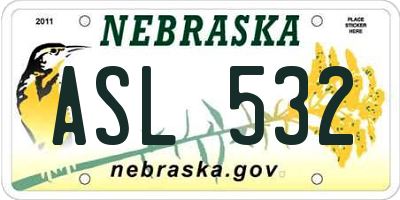 NE license plate ASL532