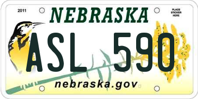 NE license plate ASL590