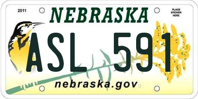 NE license plate ASL591