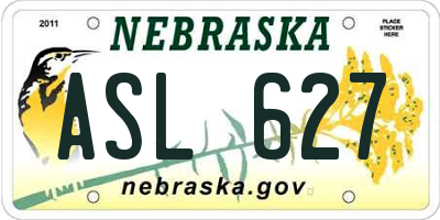 NE license plate ASL627