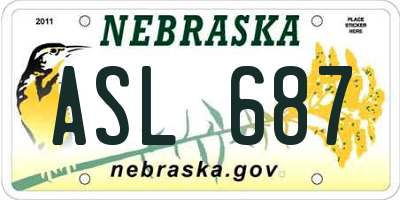 NE license plate ASL687