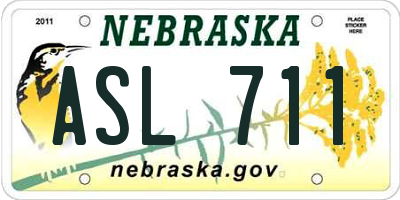 NE license plate ASL711