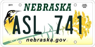 NE license plate ASL741