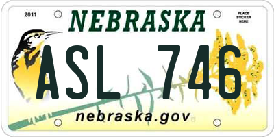 NE license plate ASL746