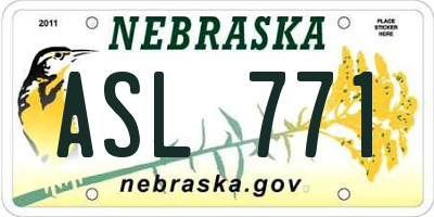 NE license plate ASL771