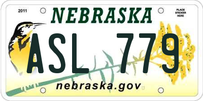 NE license plate ASL779