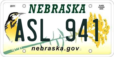 NE license plate ASL941