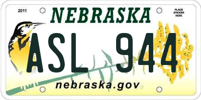 NE license plate ASL944