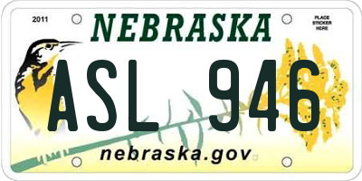 NE license plate ASL946