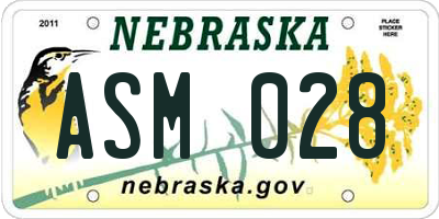 NE license plate ASM028