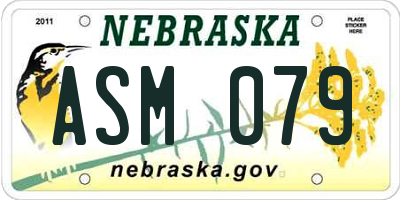 NE license plate ASM079