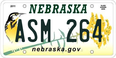 NE license plate ASM264