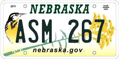 NE license plate ASM267