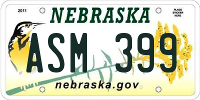 NE license plate ASM399