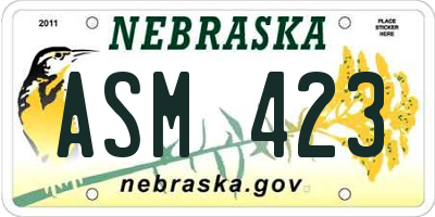 NE license plate ASM423