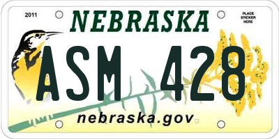NE license plate ASM428