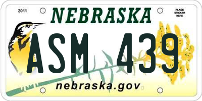 NE license plate ASM439