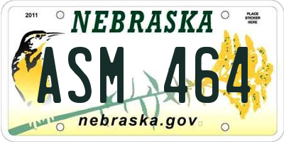 NE license plate ASM464