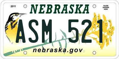 NE license plate ASM521