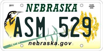 NE license plate ASM529