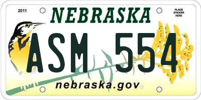 NE license plate ASM554