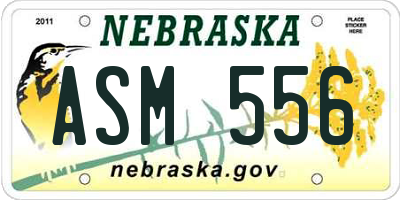 NE license plate ASM556