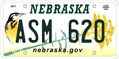 NE license plate ASM620