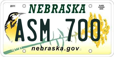 NE license plate ASM700