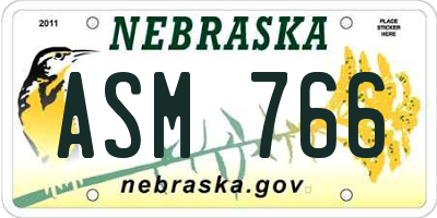 NE license plate ASM766